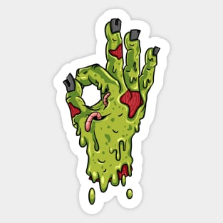 Zombie Hand Threes Sign Gesture Funny Basketball Points Gift Sticker